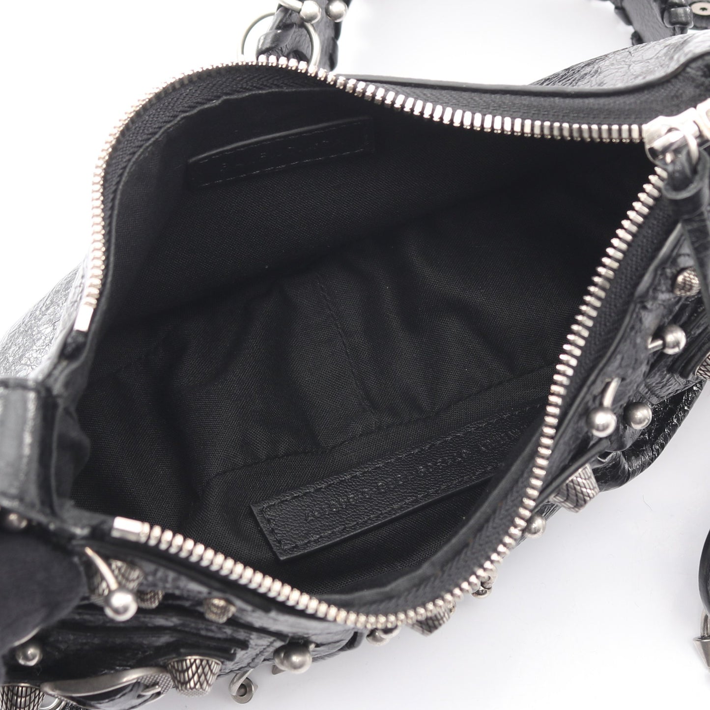 LE CAGOLE ショルダーバッグ ピアス装飾 レザー ブラック バレンシアガ