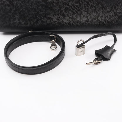 ケリー32 ハンドバッグ アルデンヌ ブラック シルバー金具 2WAY 外縫い □D刻印 エルメス バッグ HERMES