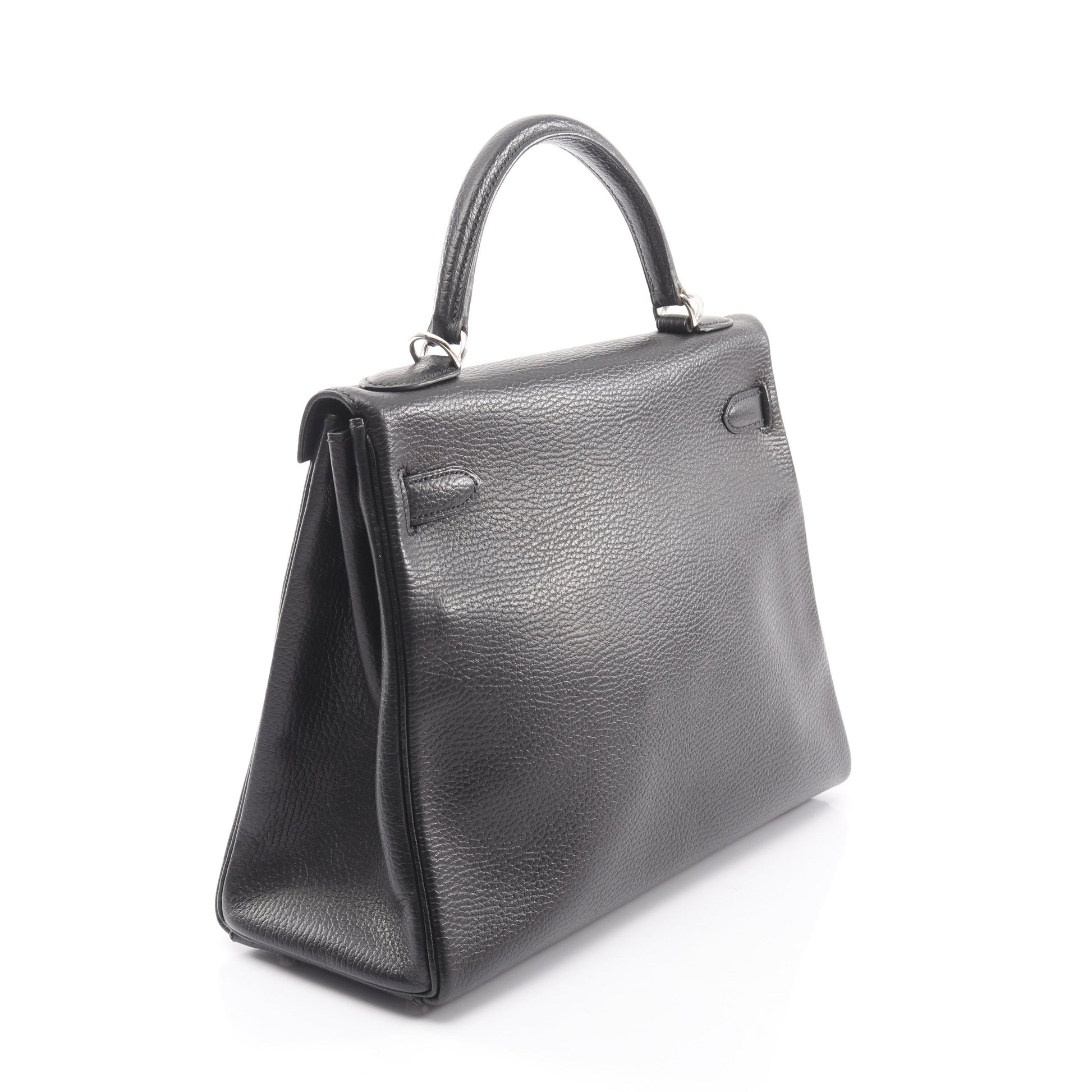 ケリー32 ハンドバッグ アルデンヌ ブラック シルバー金具 2WAY 外縫い □D刻印 エルメス バッグ HERMES