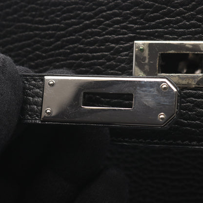 ケリー32 ハンドバッグ アルデンヌ ブラック シルバー金具 2WAY 外縫い □D刻印 エルメス バッグ HERMES