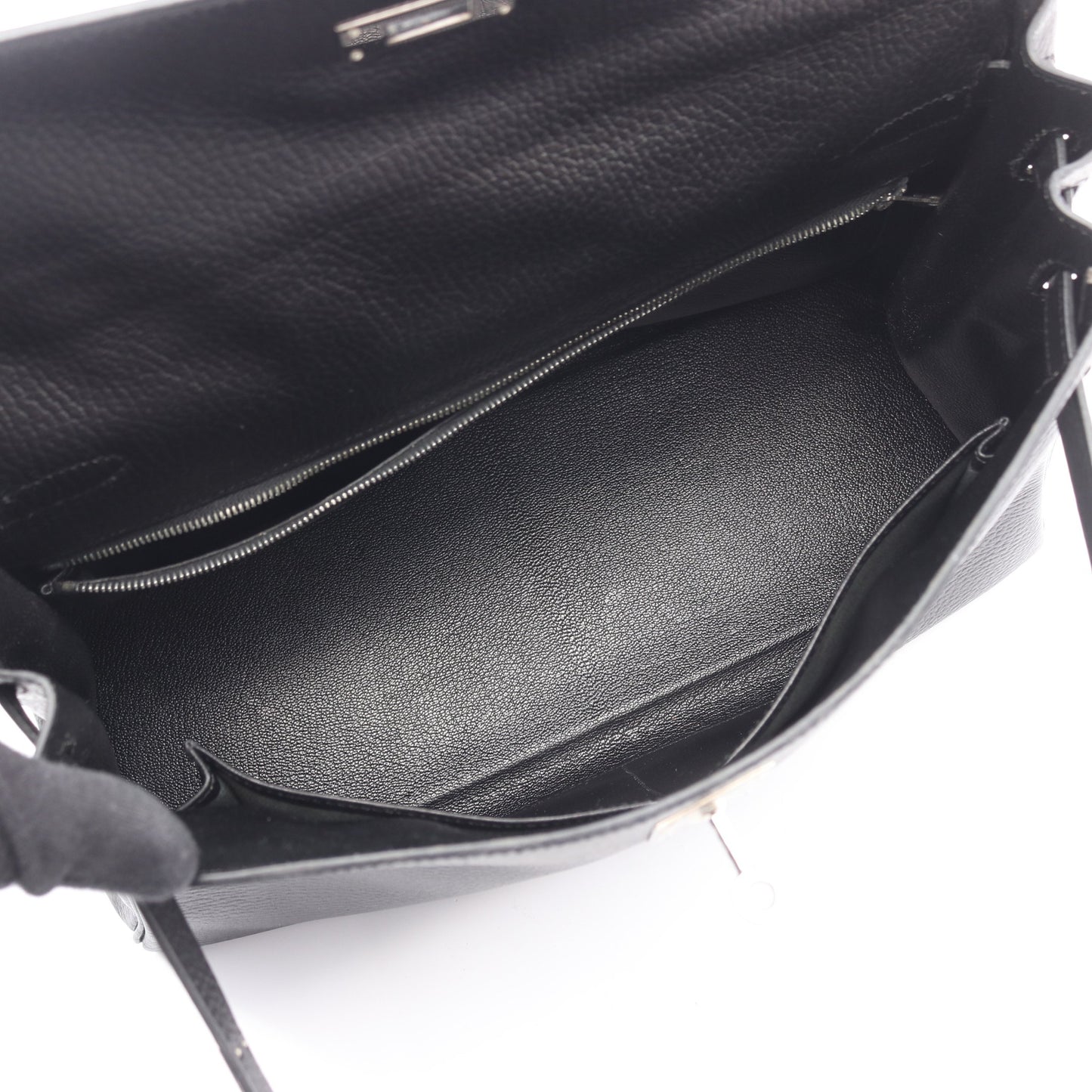 ケリー32 ハンドバッグ アルデンヌ ブラック シルバー金具 2WAY 外縫い □D刻印 エルメス バッグ HERMES