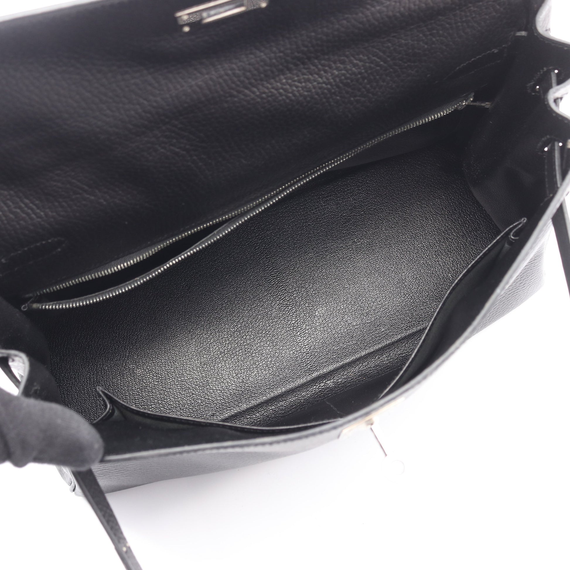 ケリー32 ハンドバッグ アルデンヌ ブラック シルバー金具 2WAY 外縫い □D刻印 エルメス バッグ HERMES