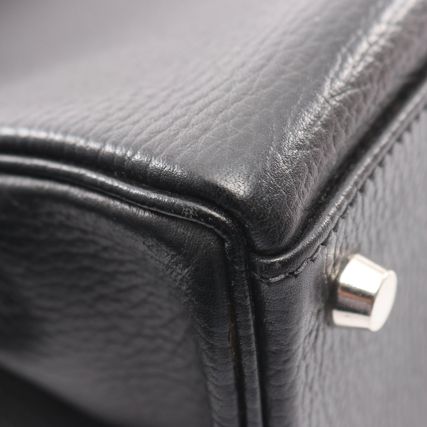 ケリー32 ハンドバッグ アルデンヌ ブラック シルバー金具 2WAY 外縫い □D刻印 エルメス バッグ HERMES
