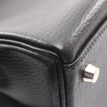 ケリー32 ハンドバッグ アルデンヌ ブラック シルバー金具 2WAY 外縫い □D刻印 エルメス バッグ HERMES