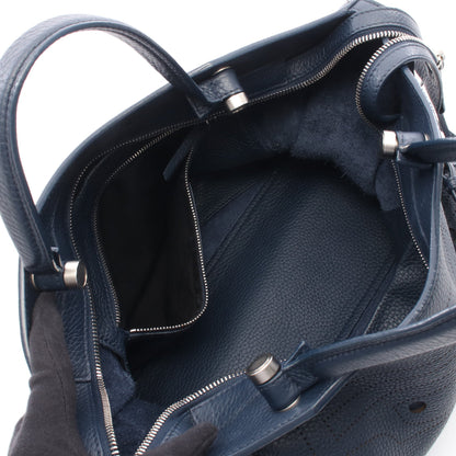 ブラックアウトシティ ハンドバッグ レザー ネイビー 2WAY バレンシアガ