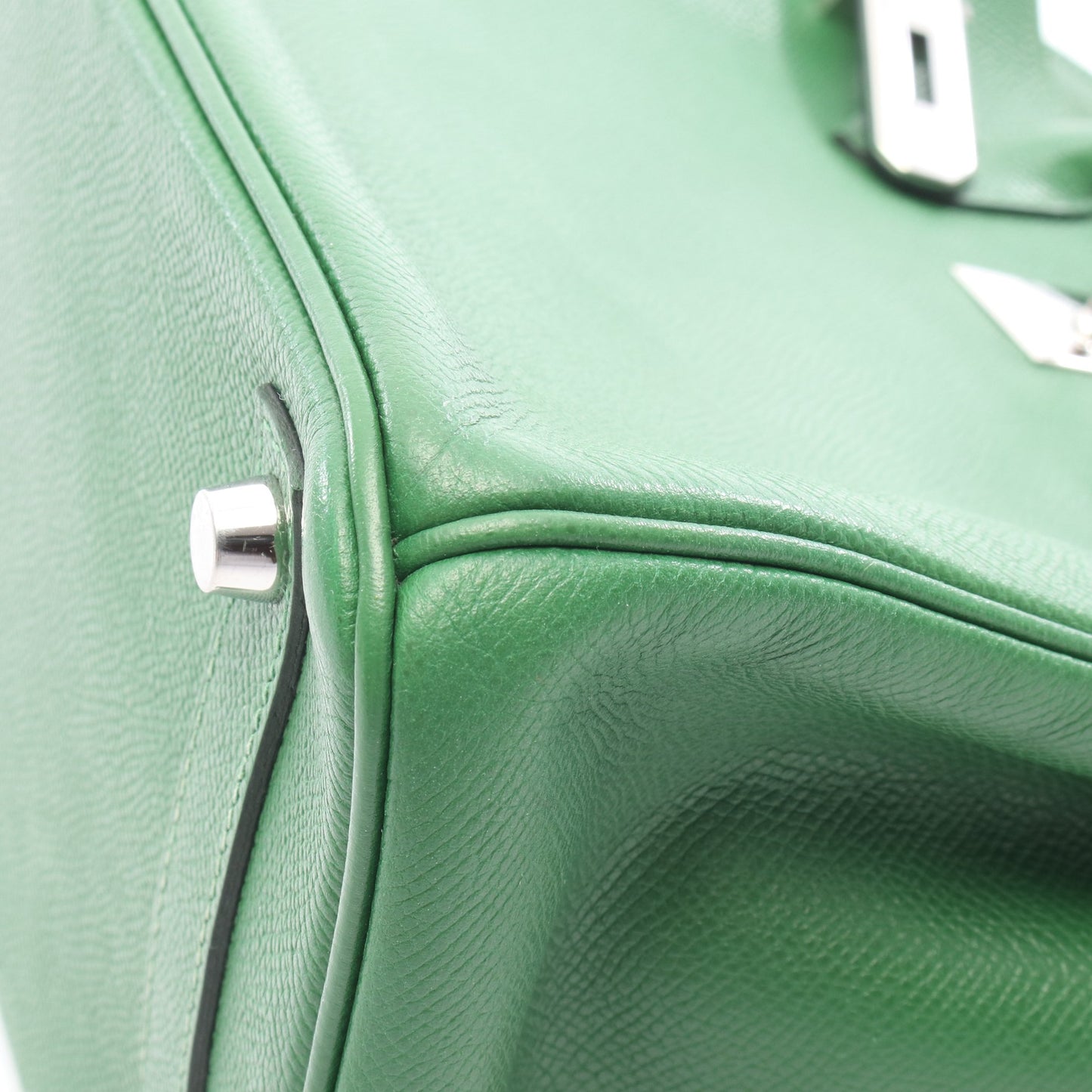 バーキン30 ハンドバッグ ヴォーエプソン グリーン シルバー金具 □N刻印 エルメス