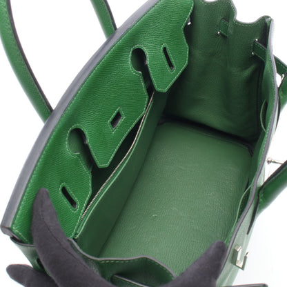 バーキン30 ハンドバッグ ヴォーエプソン グリーン シルバー金具 □N刻印 エルメス