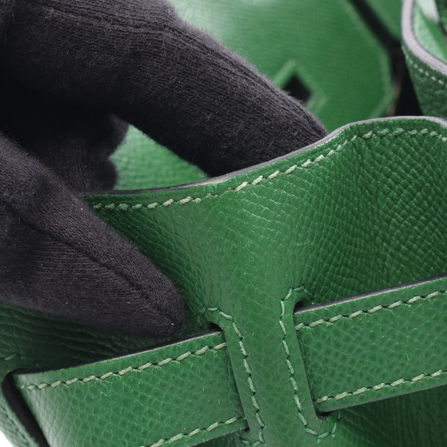 バーキン30 ハンドバッグ ヴォーエプソン グリーン シルバー金具 □N刻印 エルメス