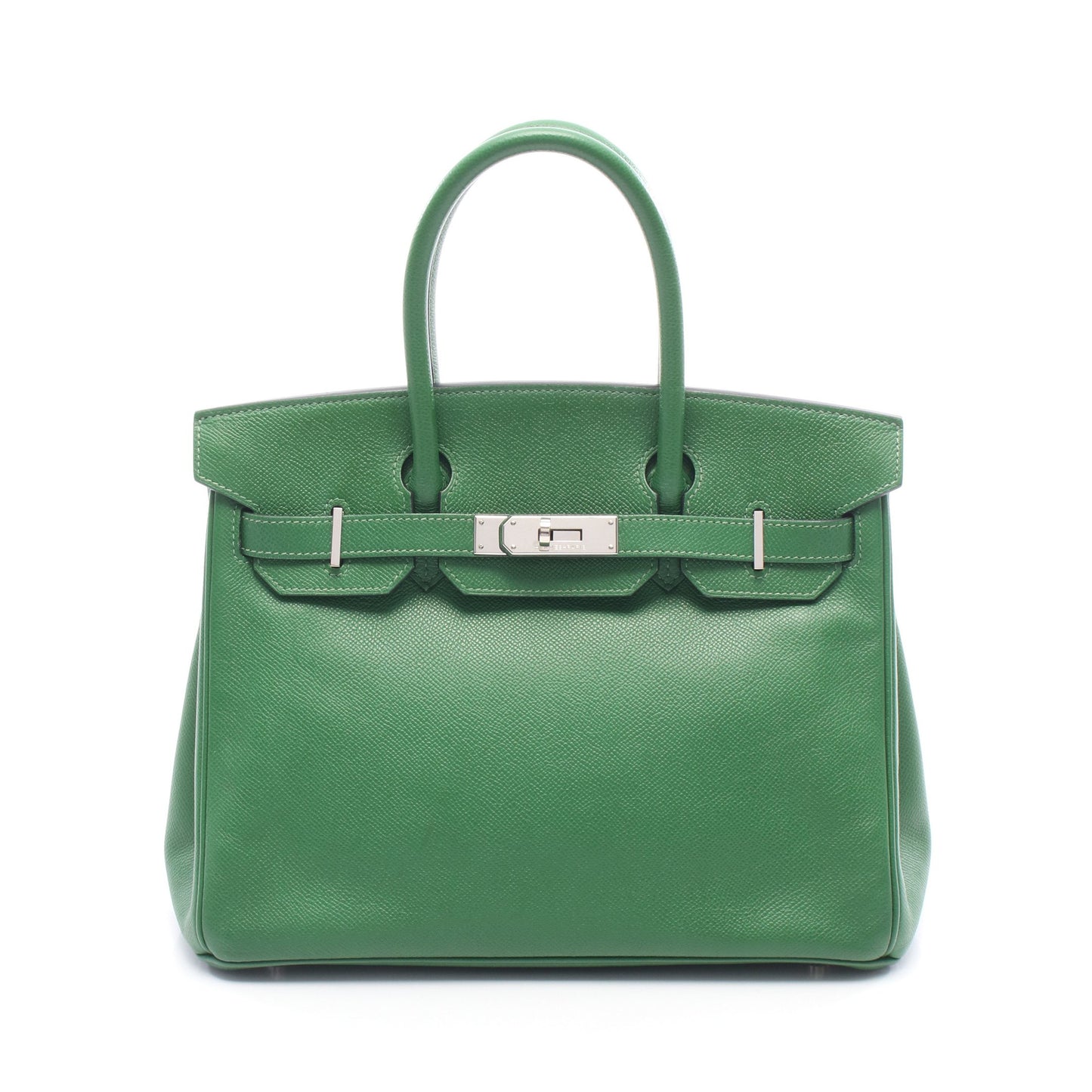 バーキン30 ハンドバッグ ヴォーエプソン グリーン シルバー金具 □N刻印 エルメス