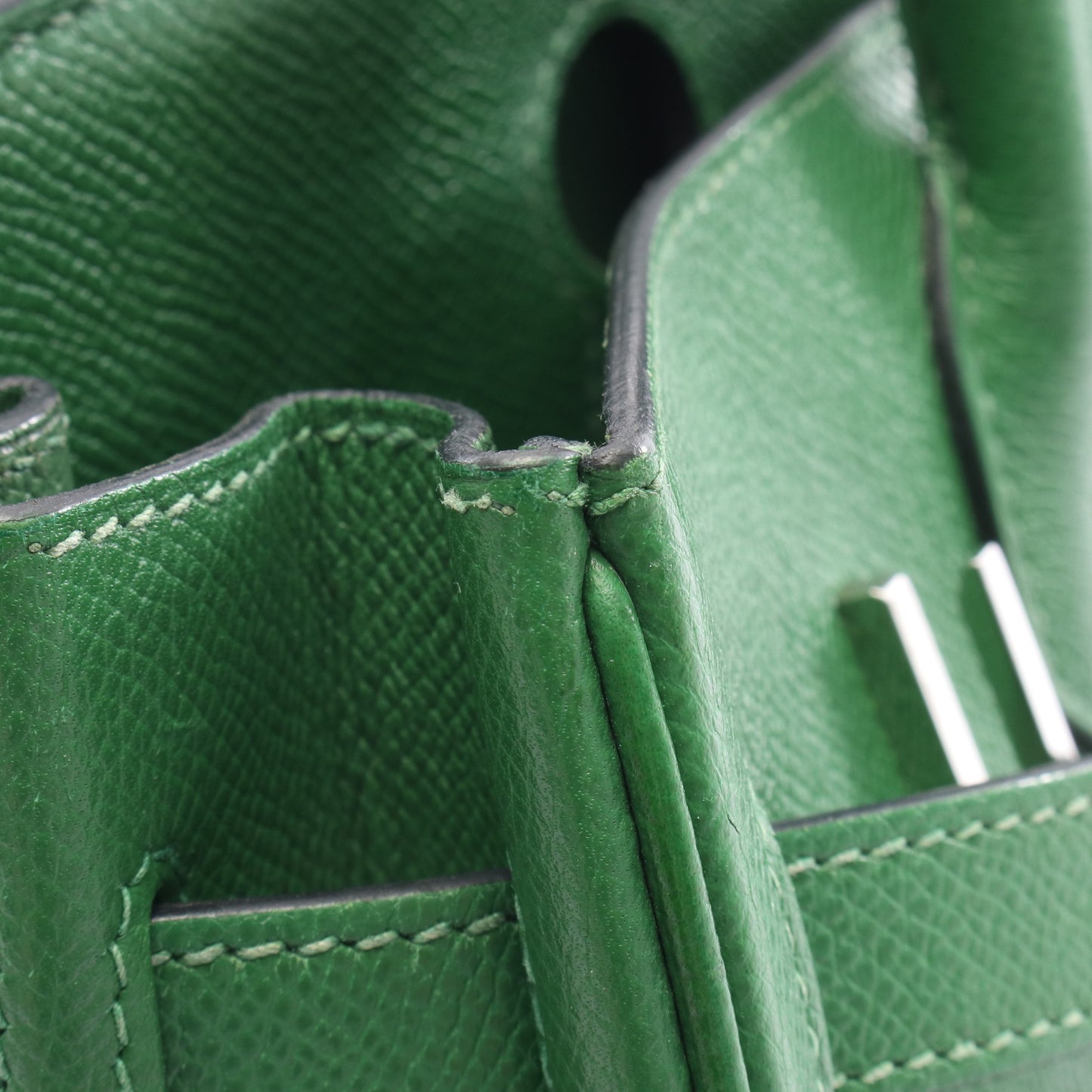 バーキン30 ハンドバッグ ヴォーエプソン グリーン シルバー金具 □N刻印 エルメス