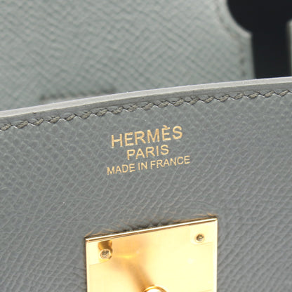 バーキン30 ヴェールアマンド ハンドバッグ ヴォーエプソン グレー ゴールド金具 Z刻印 エルメス