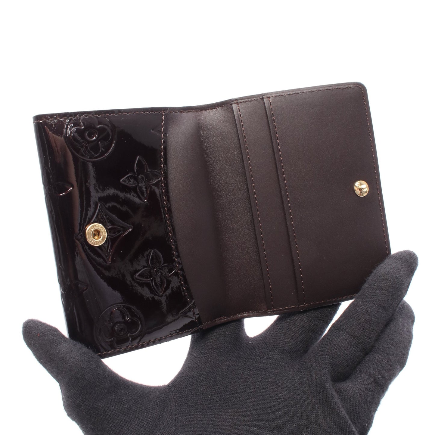 ラドロー モノグラムヴェルニ アマラント コインケース 二つ折り財布 エナメルレザー ボルドー ルイヴィトン