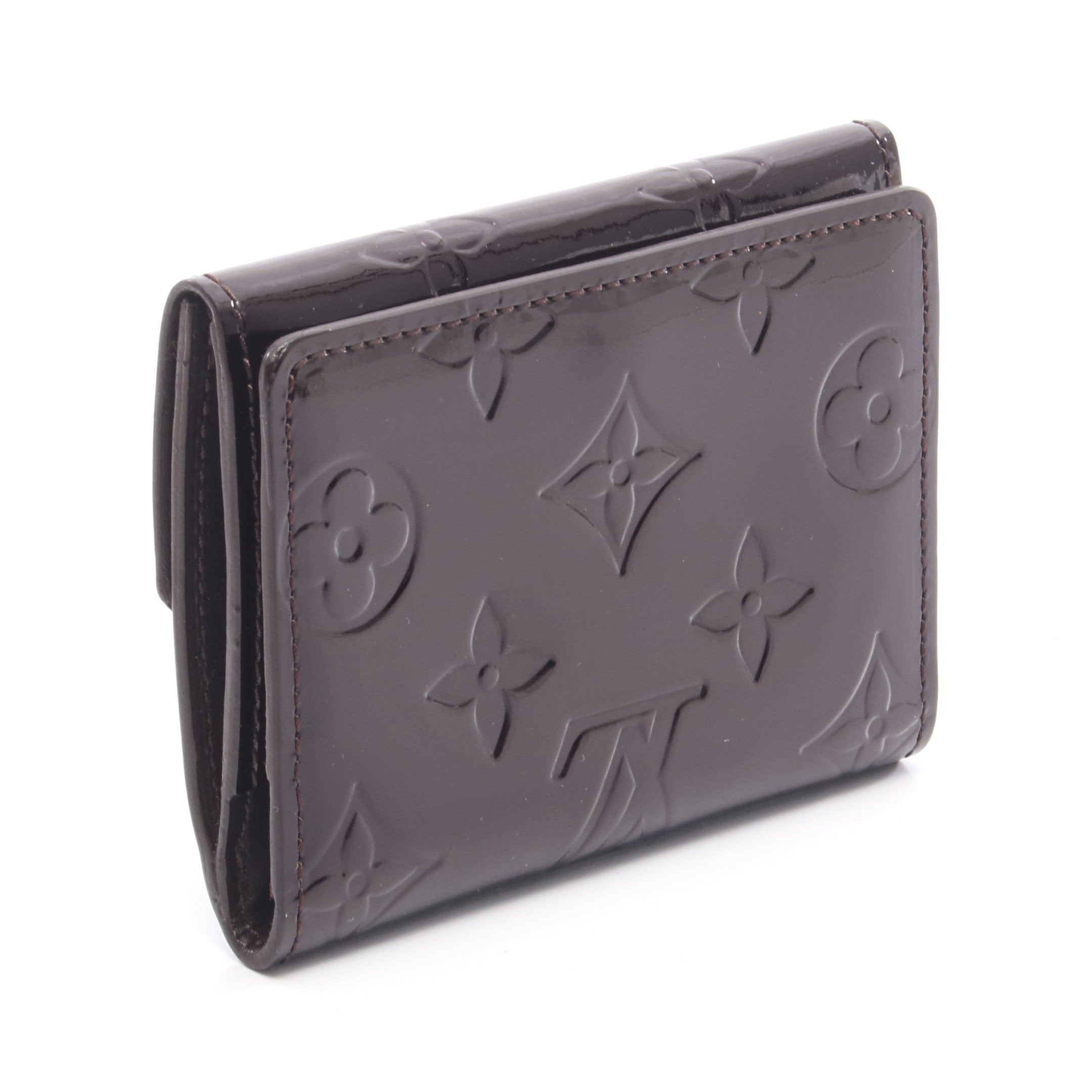 LOUIS VUITTON ラドロー モノグラムヴェルニ　ミニ財布　水色 ルイヴィトン 二つ折り財布 レディース モノグラム ポルトフォイユ