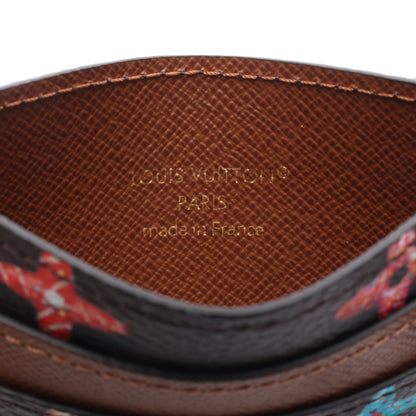 ポルト カルト ダブル モノグラムドーナツ カードケース PVC レザー ブラウン ルイヴィトン