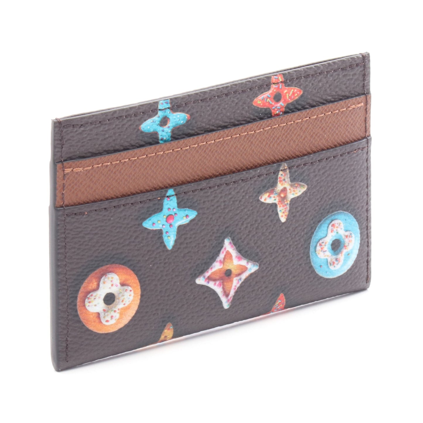 ポルト カルト ダブル モノグラムドーナツ カードケース PVC レザー ブラウン ルイヴィトン