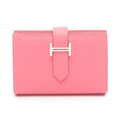 ベアンミニ ローズアザレ カードケース ヴォーエプソン ピンク シルバー金具 K刻印 エルメス