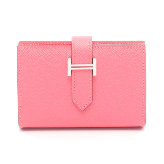 ベアンミニ ローズアザレ カードケース ヴォーエプソン ピンク シルバー金具 K刻印 エルメス