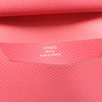 ベアンミニ ローズアザレ カードケース ヴォーエプソン ピンク シルバー金具 K刻印 エルメス