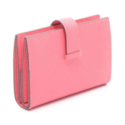 ベアンミニ ローズアザレ カードケース ヴォーエプソン ピンク シルバー金具 K刻印 エルメス