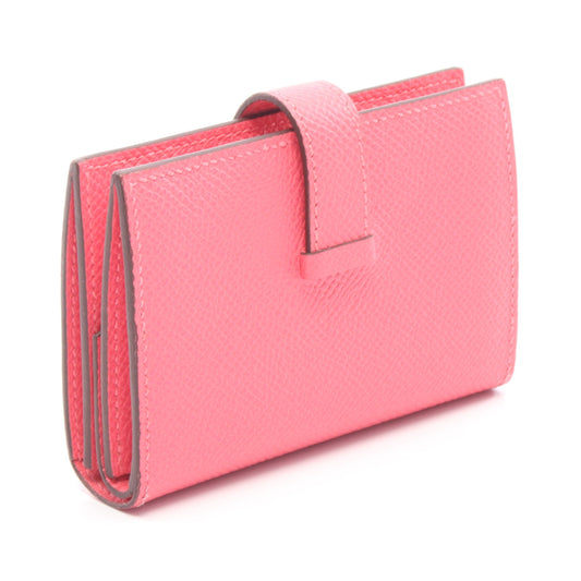 ベアンミニ ローズアザレ カードケース ヴォーエプソン ピンク シルバー金具 K刻印 エルメス