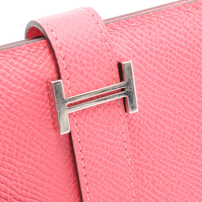 ベアンミニ ローズアザレ カードケース ヴォーエプソン ピンク シルバー金具 K刻印 エルメス