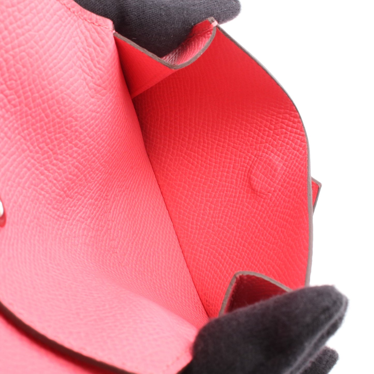 ベアンミニ ローズアザレ カードケース ヴォーエプソン ピンク シルバー金具 K刻印 エルメス