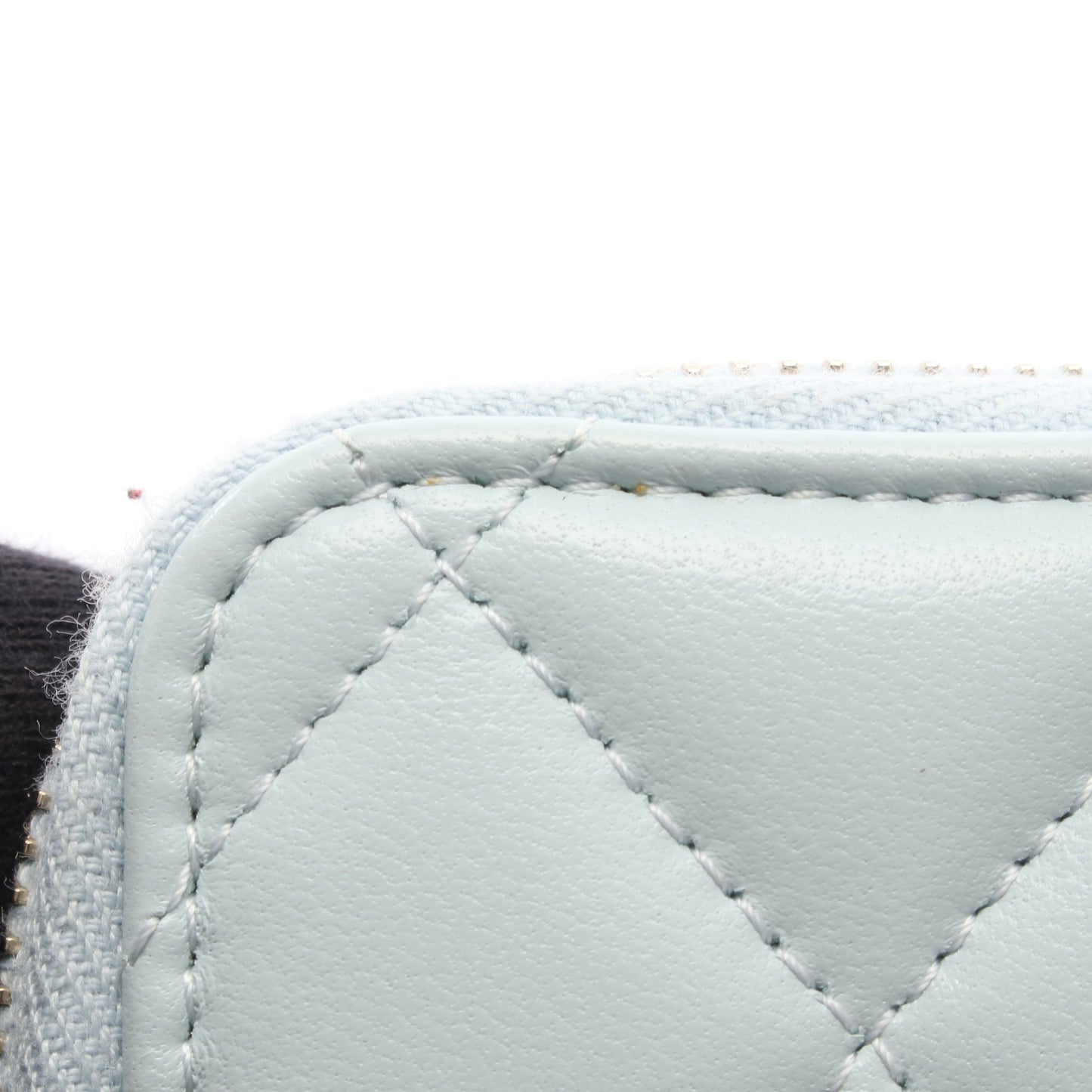 マトラッセ コインケース レザー ライトブルー ゴールド金具 シャネル