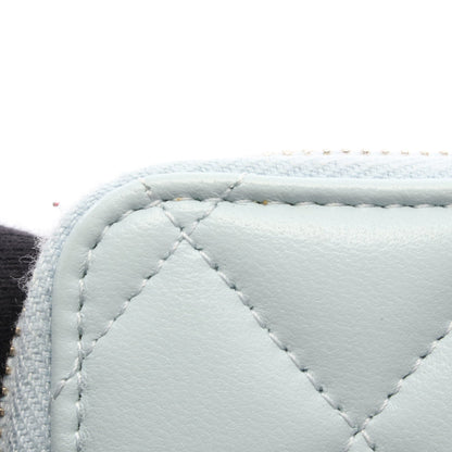 マトラッセ コインケース レザー ライトブルー ゴールド金具 シャネル