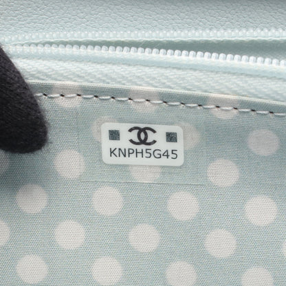 マトラッセ コインケース レザー ライトブルー ゴールド金具 シャネル