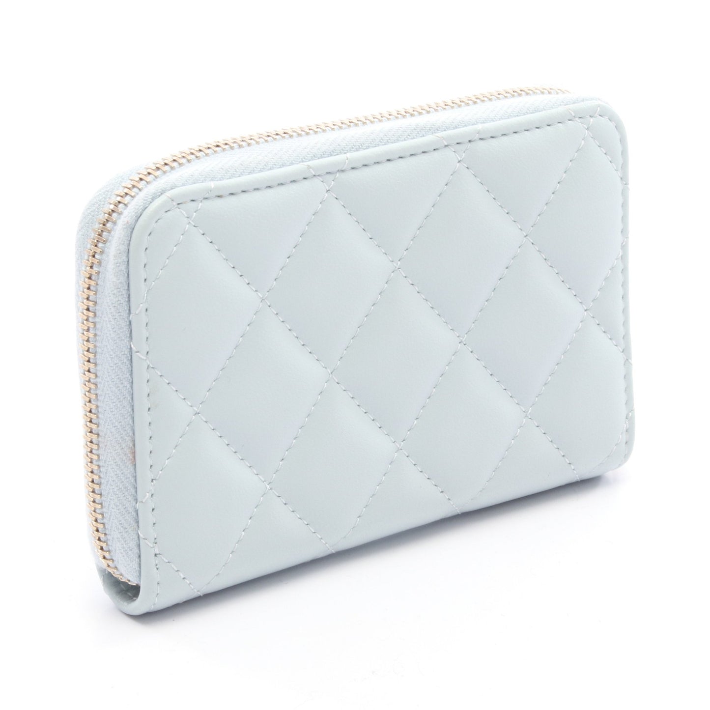 マトラッセ コインケース レザー ライトブルー ゴールド金具 シャネル