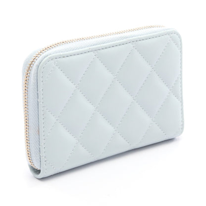 マトラッセ コインケース レザー ライトブルー ゴールド金具 シャネル