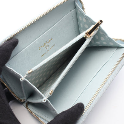 マトラッセ コインケース レザー ライトブルー ゴールド金具 シャネル