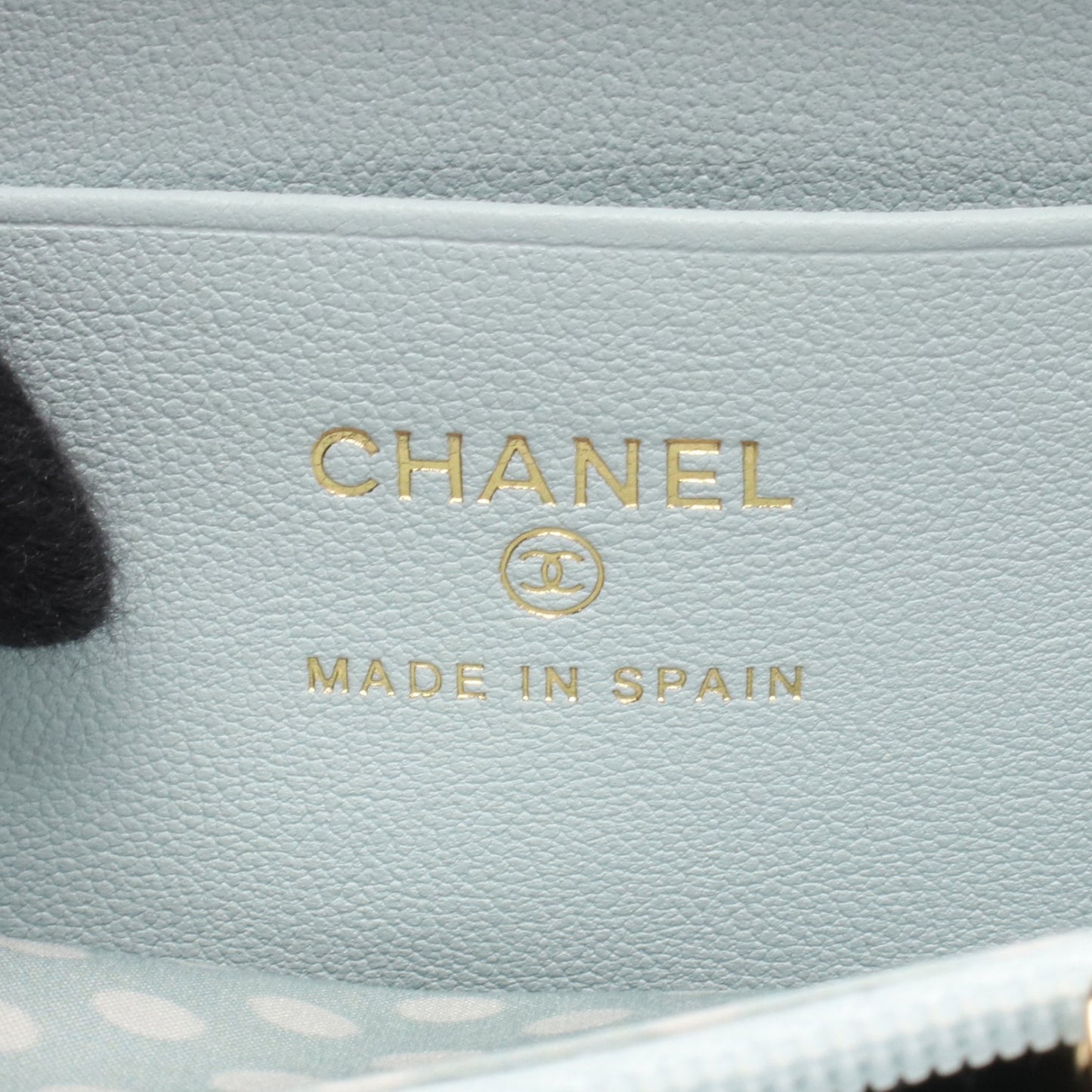 マトラッセ コインケース レザー ライトブルー ゴールド金具 シャネル