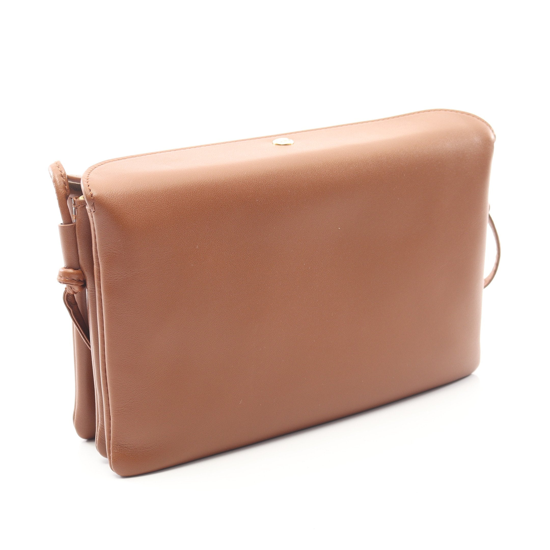 CELINE トリオ ショルダーバッグ  ダークブラウン CELINE（セリーヌ） 中古 ショルダーバッグ レディース ブランド