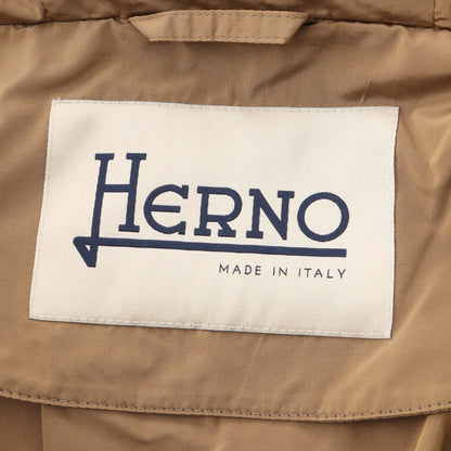 NEW TECHNO タフタ フーデッド スプリングコート フード付き ブルゾン ライトブラウン ヘルノ