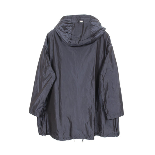 NEW TECHNO タフタ フーデッド スプリングコート ネイビー フード付き ヘルノ