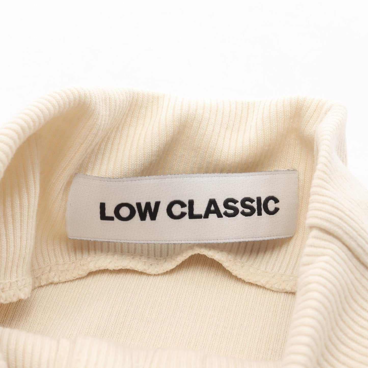 BUTTON UP WRAP T-SHIRT ハイネック 長袖 トップス レーヨン アイボリー ロウ クラシック トップス LOW CLASSIC