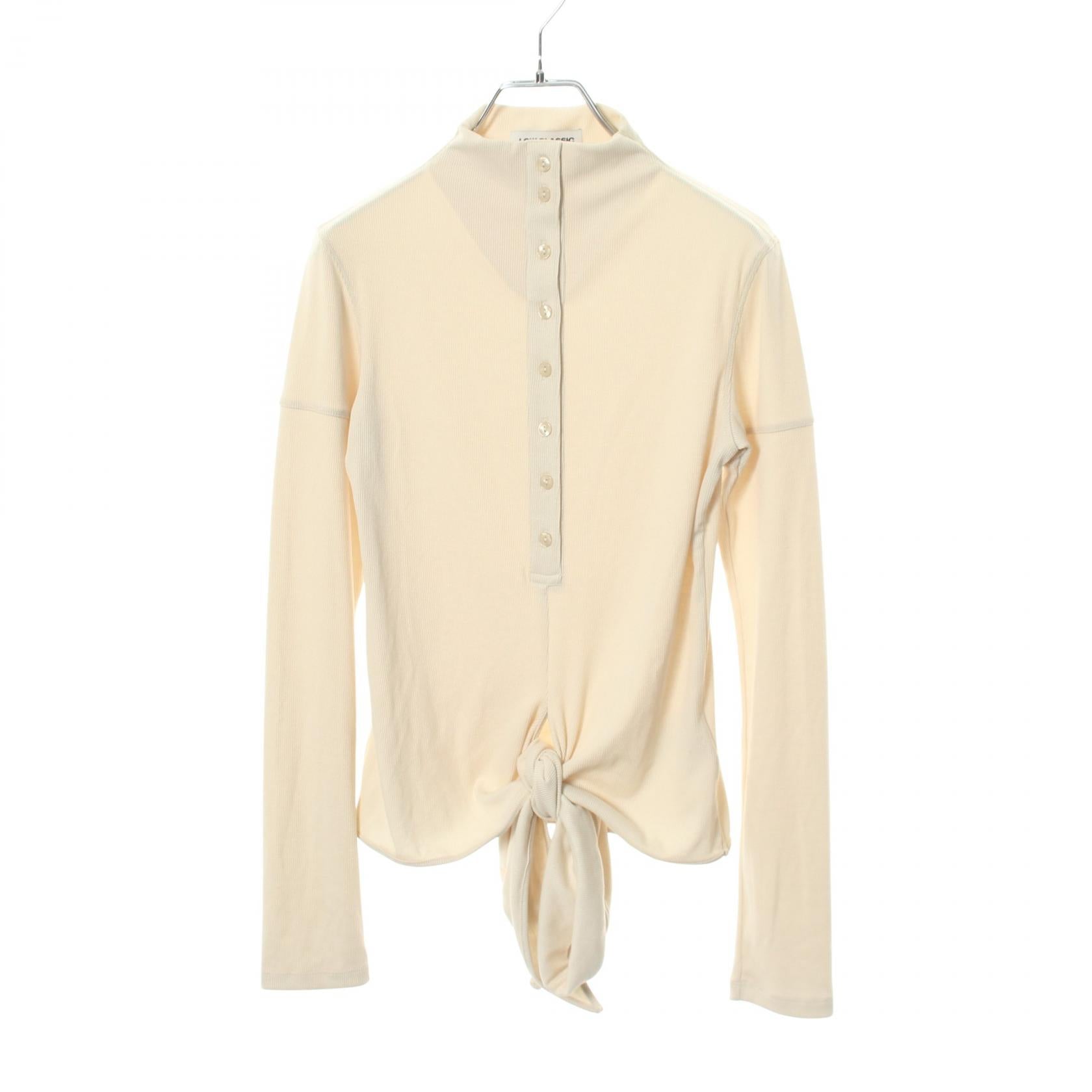 BUTTON UP WRAP T-SHIRT ハイネック 長袖 トップス レーヨン アイボリー ロウ クラシック トップス LOW CLASSIC
