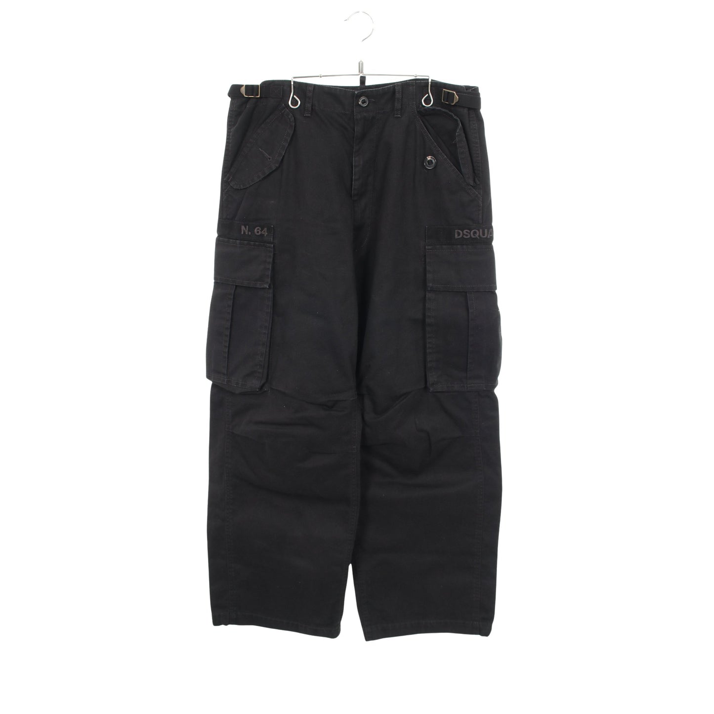 カーゴパンツ ワイドパンツ コットン ブラック ディースクエアード ボトムス DSQUARED2