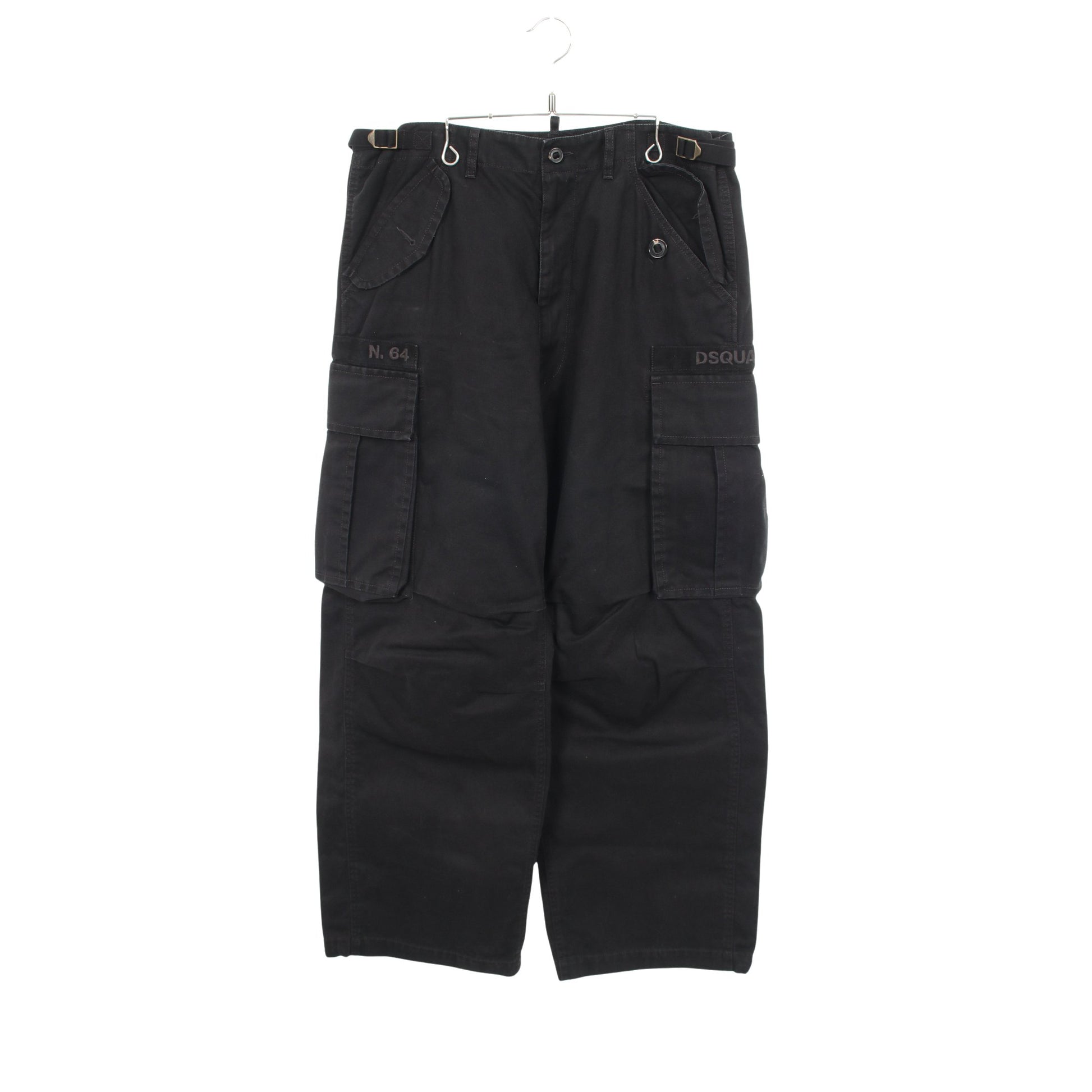 カーゴパンツ ワイドパンツ コットン ブラック ディースクエアード ボトムス DSQUARED2