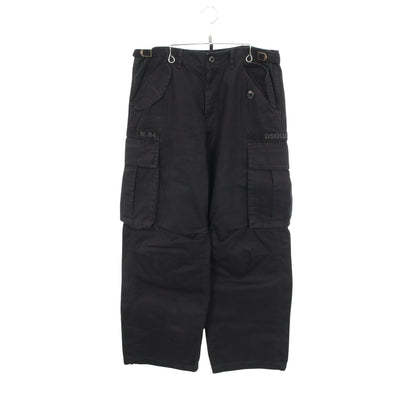 カーゴパンツ ワイドパンツ コットン ブラック ディースクエアード ボトムス DSQUARED2