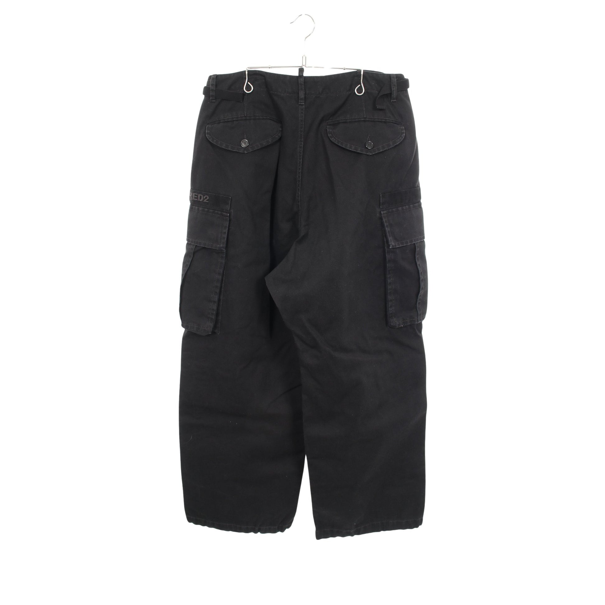 カーゴパンツ ワイドパンツ コットン ブラック ディースクエアード ボトムス DSQUARED2