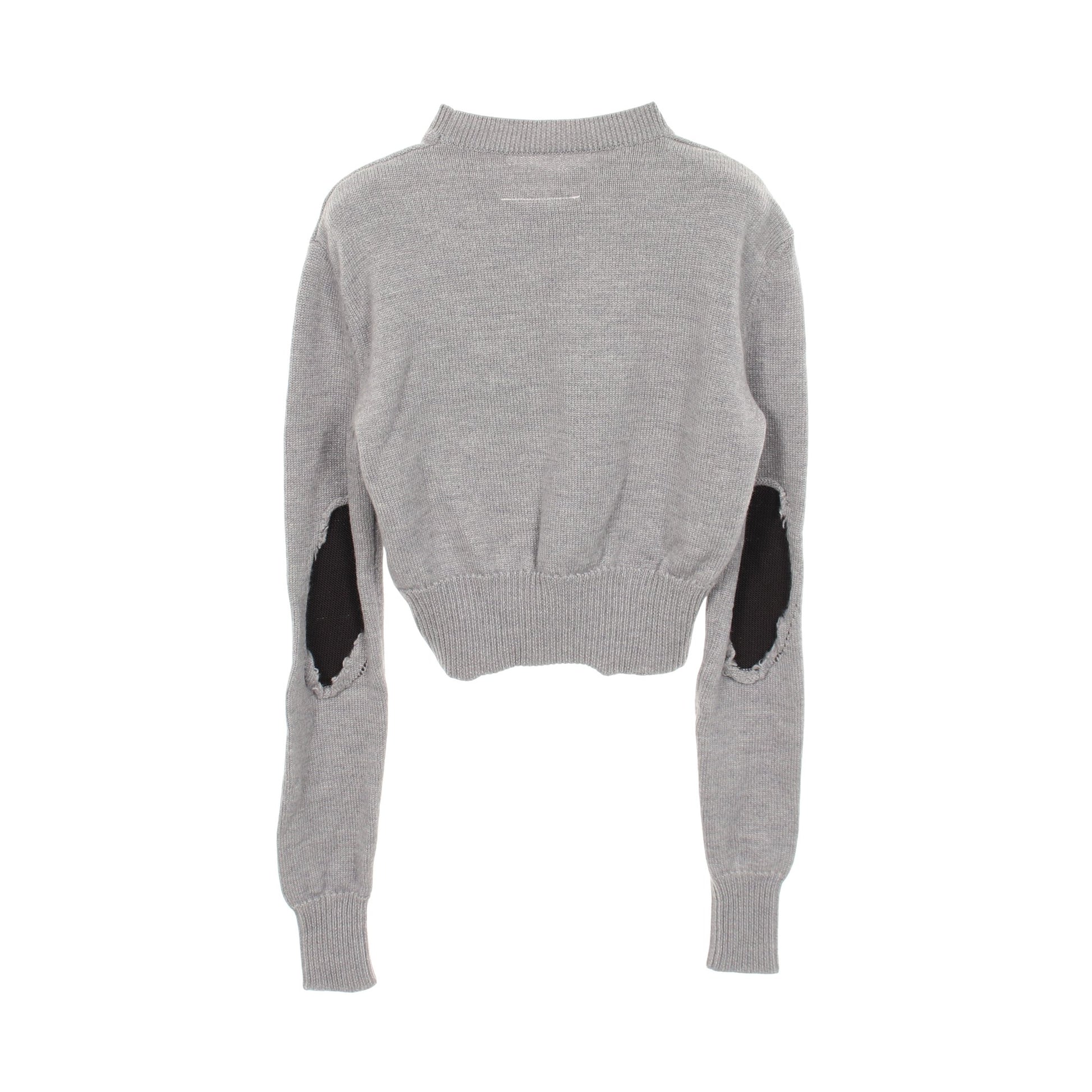 クルーネック ニット ウール グレー ブラック エムエムシックスメゾンマルジェラ トップス MM6 MAISON MARGIELA
