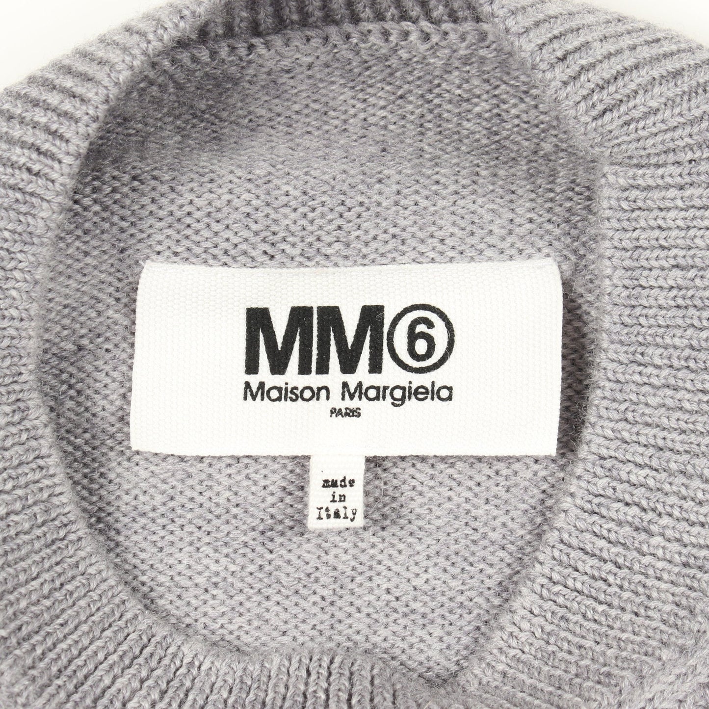 クルーネック ニット ウール グレー ブラック エムエムシックスメゾンマルジェラ トップス MM6 MAISON MARGIELA