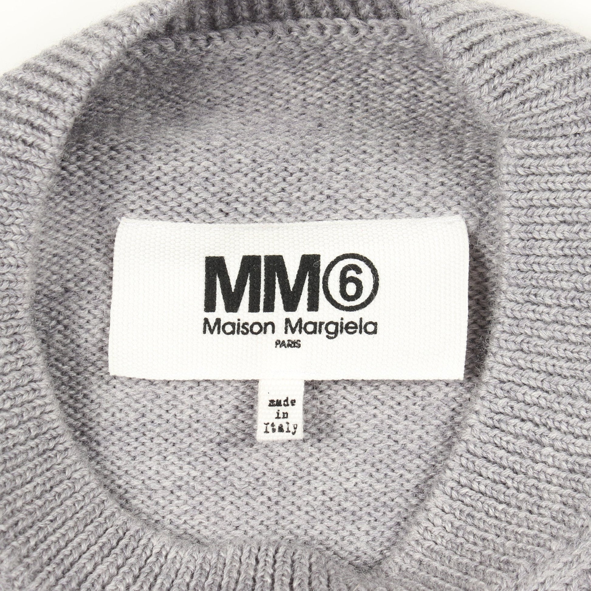 クルーネック ニット ウール グレー ブラック エムエムシックスメゾンマルジェラ トップス MM6 MAISON MARGIELA