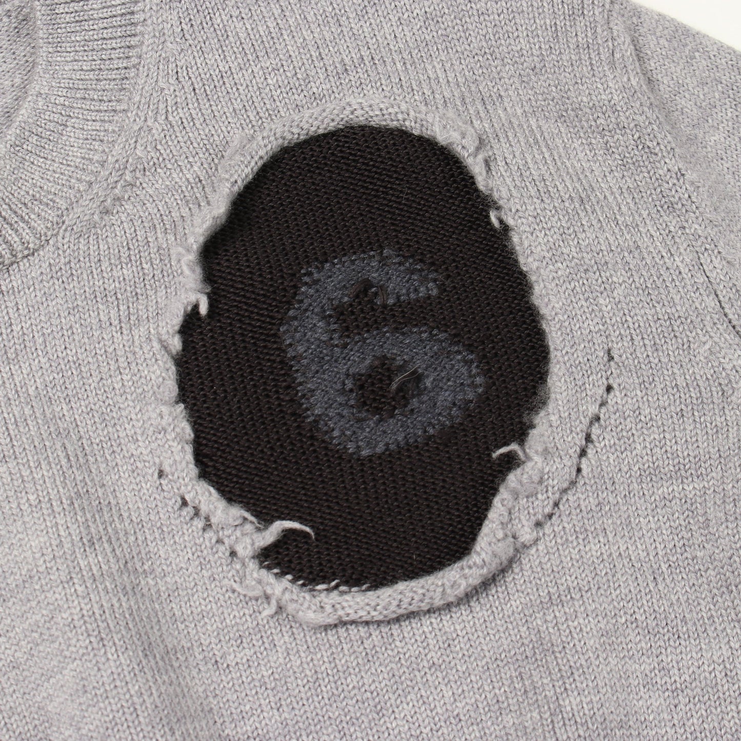 クルーネック ニット ウール グレー ブラック エムエムシックスメゾンマルジェラ トップス MM6 MAISON MARGIELA