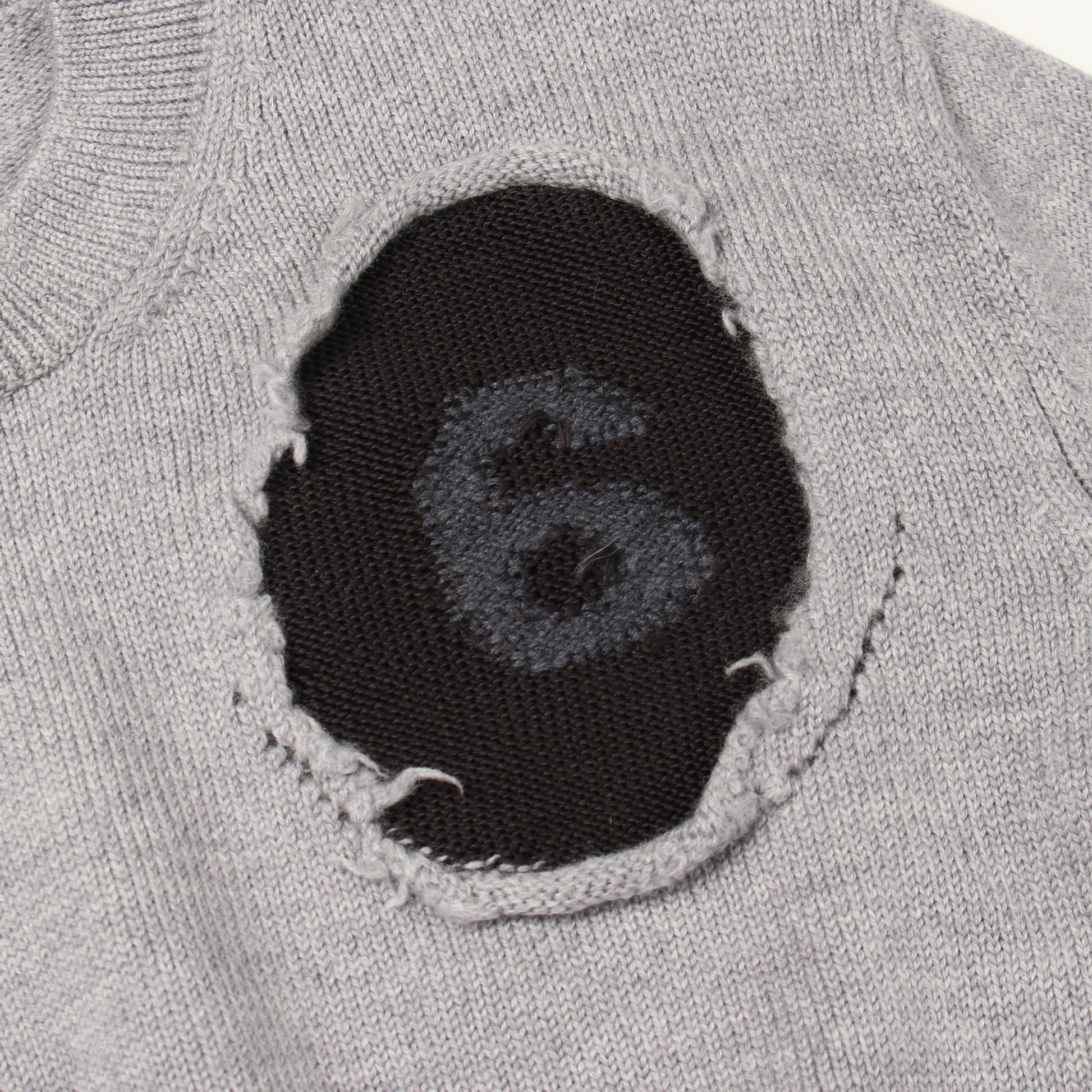 クルーネック ニット ウール グレー ブラック エムエムシックスメゾンマルジェラ トップス MM6 MAISON MARGIELA