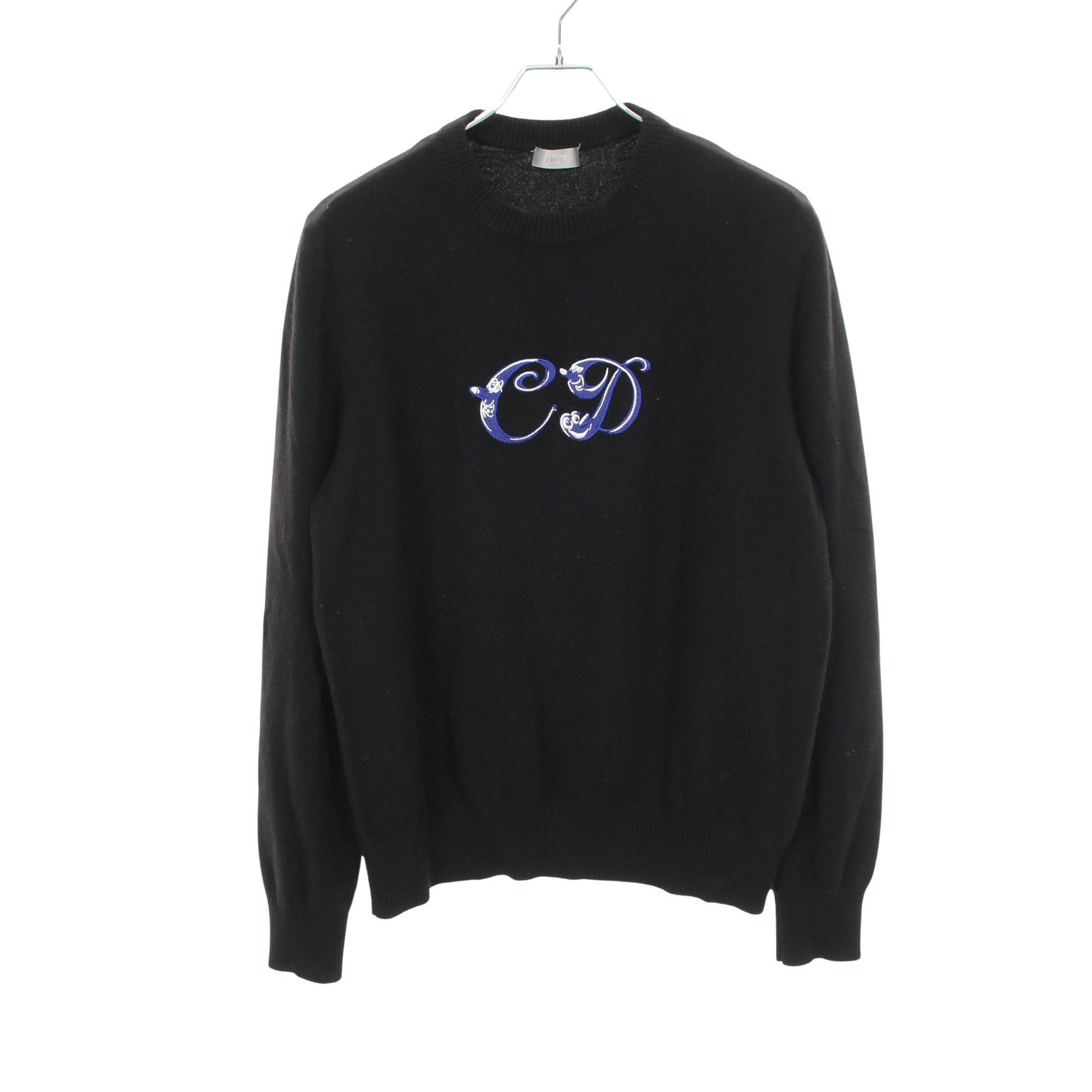 DIOR × KENNY SCHARF CDロゴ刺繍 ニット カシミヤ ブラック ディオール トップス DIOR