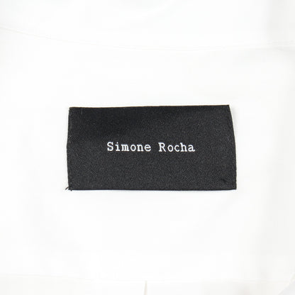 CROPPED PETAL SLEEVE BALLET TUTU HEM SHIRT チュール切替 ブラウス コットン ナイロン ホワイト シモーネロシャ
