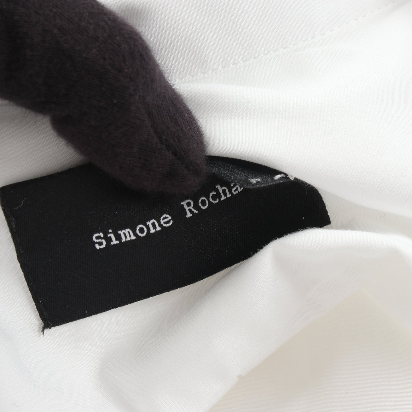 CROPPED PETAL SLEEVE BALLET TUTU HEM SHIRT チュール切替 ブラウス コットン ナイロン ホワイト シモーネロシャ